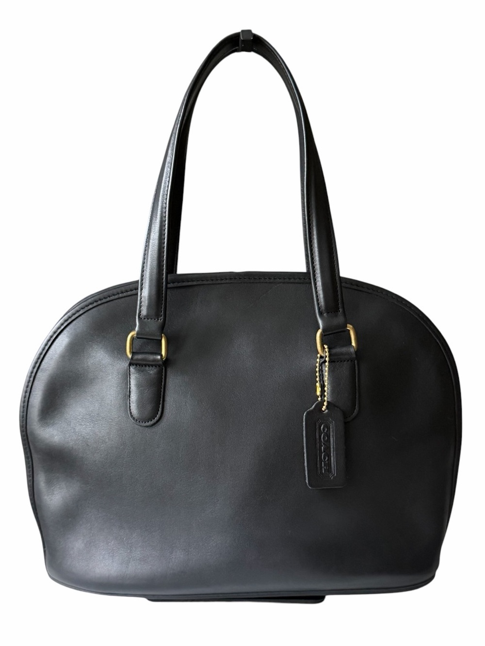 Vintage Coach 9958 Pelham Zip Black Leather Shoulder Bag USA + COA